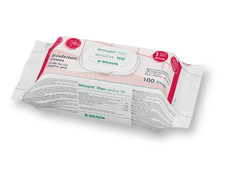 Meliseptol Wipes sensitive Flowpack distribeuteur 100 lingettes 18x20cm pr désinfection surfaces (prix av taxe-COV incl.)