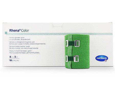 Rhena Color vert 6cmx5m Bande à extension moyenne p.à 10 rly en vrac