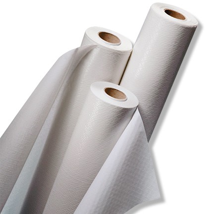 Valanop Papier-lit 44cmx50m, p.à 10 rlx tissue absorbant blanc avec film en PE