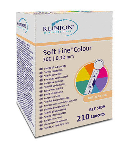 Klinion Soft Fine Colour Einmallanzette 30G steril P.à 210