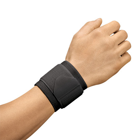 Sporlastic Handgelenkbandage Universalgrösse 7,5cm breit mit Stabilisierungsband beidseitig tragbar schwarz