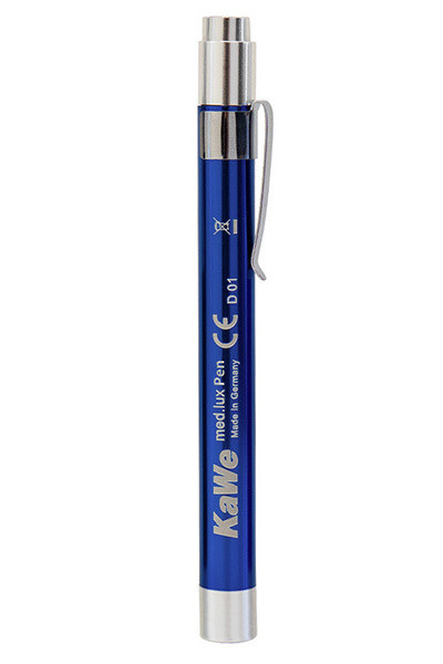 Lampe de diagnostic med.lux pen bleu avec bouton-poussoir piles 1,5V 2x type AAA incluses