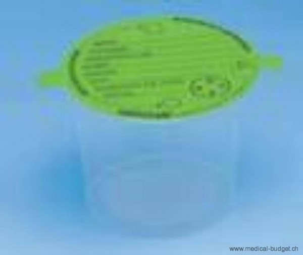 Ratiolab Gobelets à urine Urilab 100ml en PS gradués avec couvercle autocollant, p.à 1000 pces