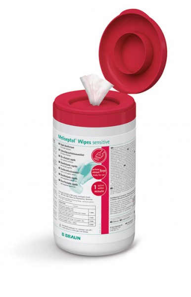 Meliseptol Wipes sensitive Boîte distributrice à 60 lingettes 15,2x20cm pr désinfection surfaces (prix av taxe-COV incl.)