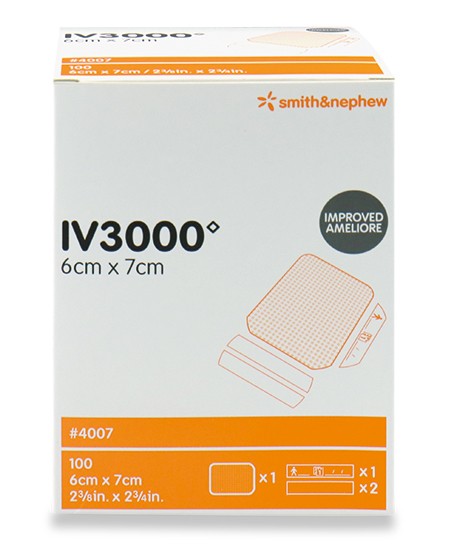 Opsite IV3000 10x12cm Fixierverband für Kanülen und Katheter ohne Schlitz P.à 50