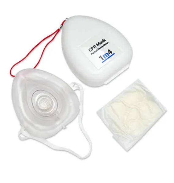 Taschenmaske mit Einwegventil in Hartschalenbox inkl. 1 Paar Einweghandschuhe