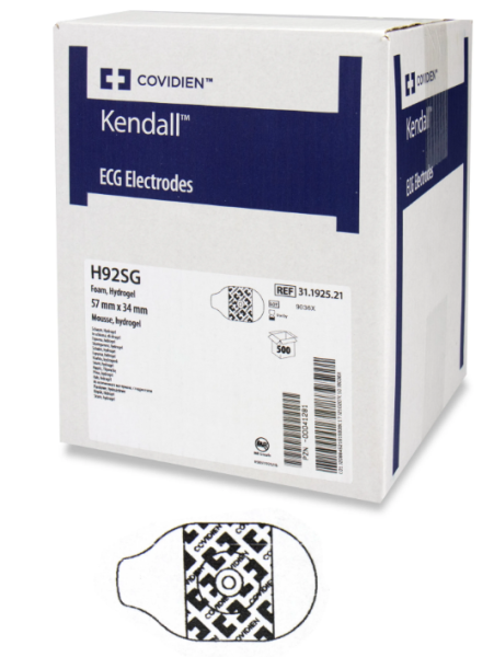 Kendall H92SG EKG-Elektroden mit Druckknopf 57x34mm P.à 500