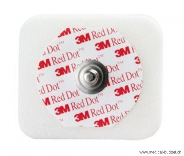 3M Red Dot Universal EKG-Elektrode 35x40mm Schaumstoff Druckknopf 2560 P.à 50