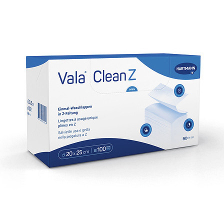 Vala Clean Z Lavettes à usage unique blanc 20x25cm (distributeurs) p.à 100