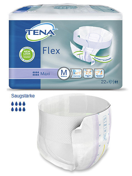 Tena Flex Maxi Gr.M 71-102cm violett mittlere bis schwere Inkontinenz P.à 22