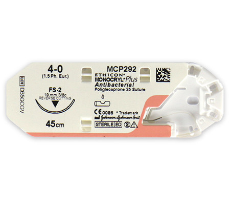Monocryl Plus ungefärbt FS-2 4-0 45cm P.à 3 Dtz.