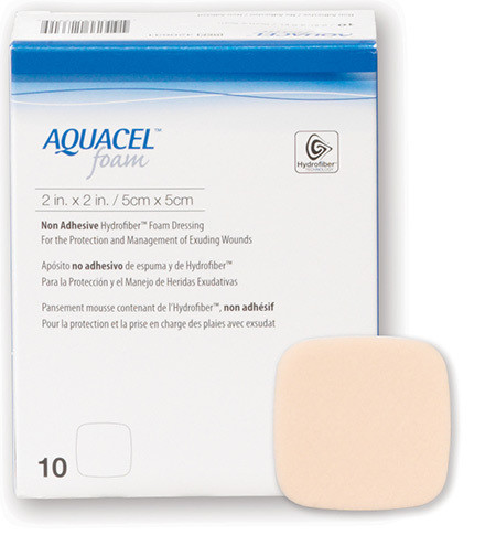 Aquacel Foam Hydrofiber Kompressen 5x5cm non Adhesive P.à 10