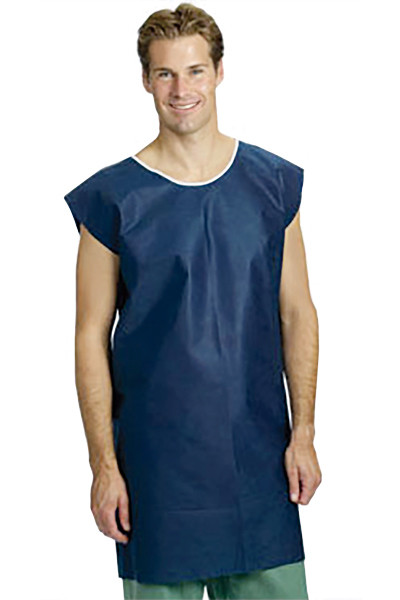 Barrier Patientenhemd ohne Ärmel blau P.à 10