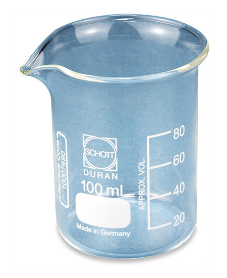 Bécher en verre gradué, forme basse 100ml