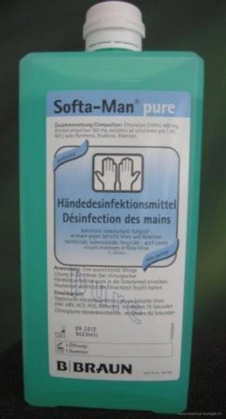 Softaman pure 500ml, désinfectant pour les mains
