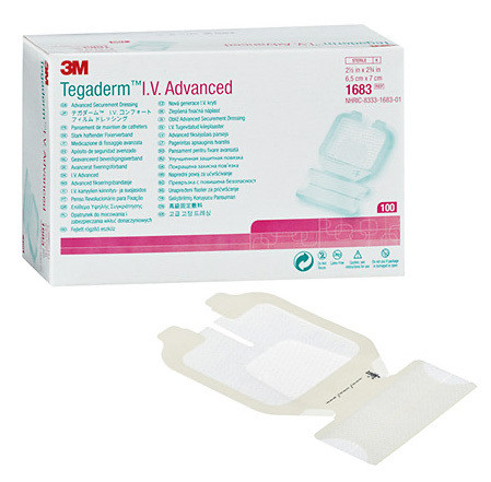 Tegaderm I.V. Advanced Kanülenfixierverband 6.5x7cm transparent steril P.à 100