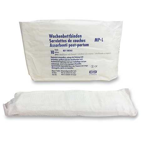 Flawa Wochenbettbinden Typ MP-L 28x8cm keimreduziert P.à 10