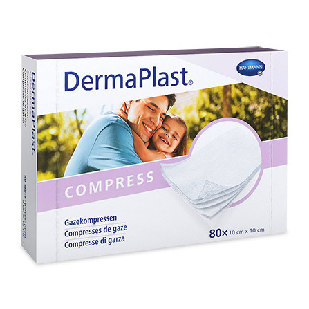 DermaPlast Compresses de gaze 10x10cm stérilisés p.à 80