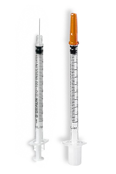 Omnican 100 Seringues 1ml U-100 stérile avec aiguille intégrée 30G 0,3x8mm, emballage individuel, paquet de 100