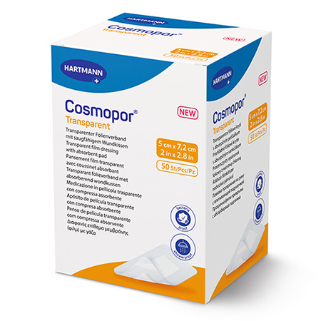 Cosmopor transparent Verband mit Wundauflage 5x7.2cm steril P.à 50