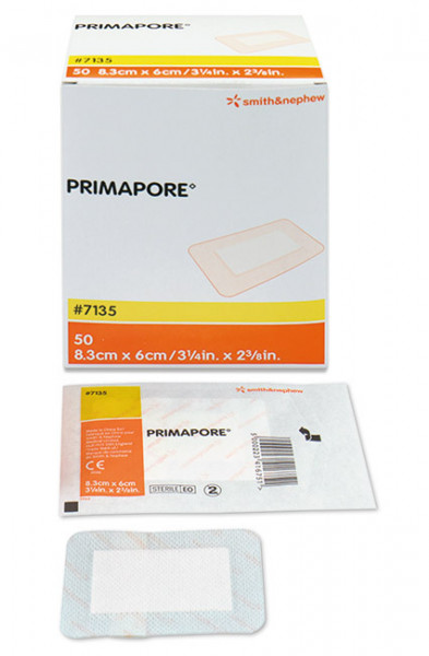 Primapore Post-Op 8,3x6cm Pansement adhésif en non-tissé blanc av compresse absorbant 5x3,5cm stérile p.à 50