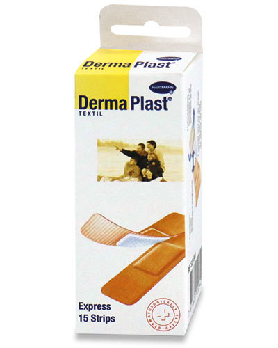DermaPlast Textil Express Strips 19x72mm hautfarbig P.à 15