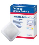 Cutimed Sorbion Sachet S 10x10cm Compresse vulnéraire hydrocolloïde, stérile p.à 10