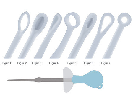 Bionix Starterkit LED: 50 Curettes auriculaires Assortiment différentes embouts Fig.1-7 avec Stick-LED et loupe (en plastique, à usage unique)