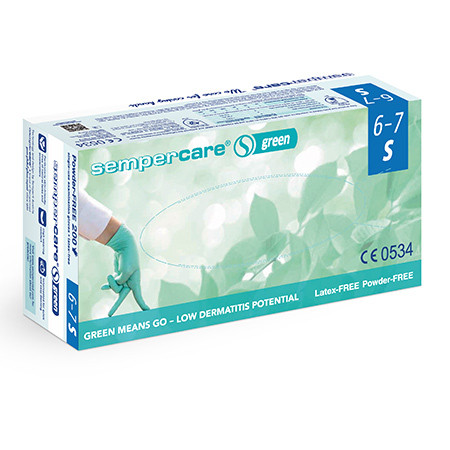 Sempercare green Nitril U-Handschuhe Gr.S puderfrei unsteril grün P.à 200