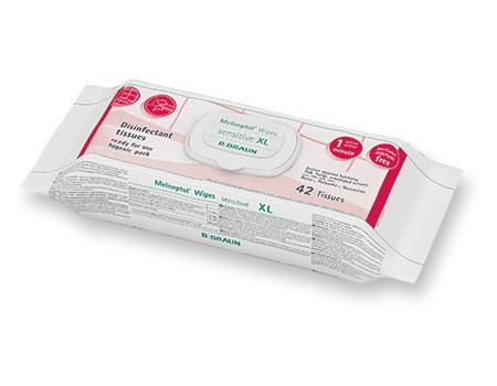 Meliseptol Wipes sensitive XL Lingettes 24x30cm pour désinfection surfaces, Flowpack à 42 pces (Prix Taxe-COV incl.)
