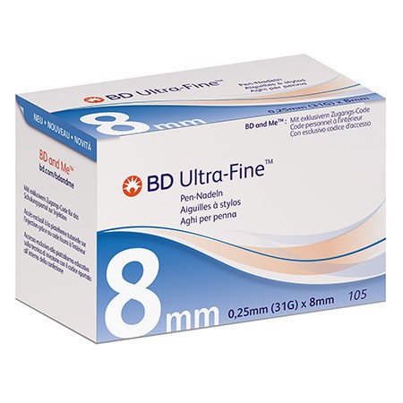 BD ULTRA-Fine Pen-Nadel 31G 0.25x8mm P.à 105