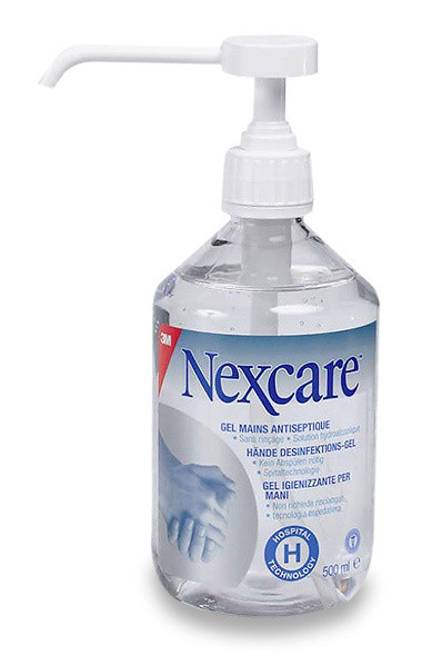 Nexcare Gel de désinfection pour les mains bouteille à 500ml incl. pompe de dosage