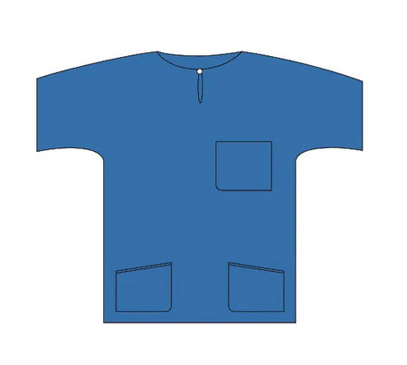 Barrier Scrub Suit Shirt Extra Comfort Gr.L blau einweg unsteril P.à 48
