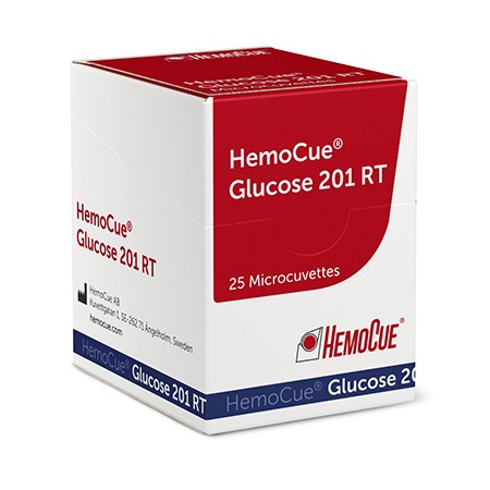 HemoCue Glucose 201 RT Cuvettes pr stockage à temp. ambiante en emball. individuelle p.à 25