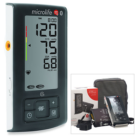 Microlife Typ A6 AFIB BT Blutdruckmesser für Oberarm black Cover inkl. Manschette Gr.M-L 22-42cm Netzteil und Batterien